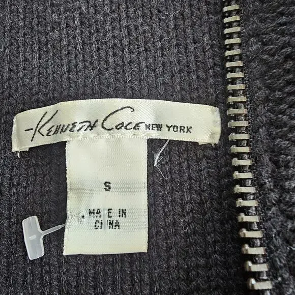 Kenneth Cole New York Sweater/Cardigan Black Long Sleeve Zip-Up Women's small - Picture 8 of 11